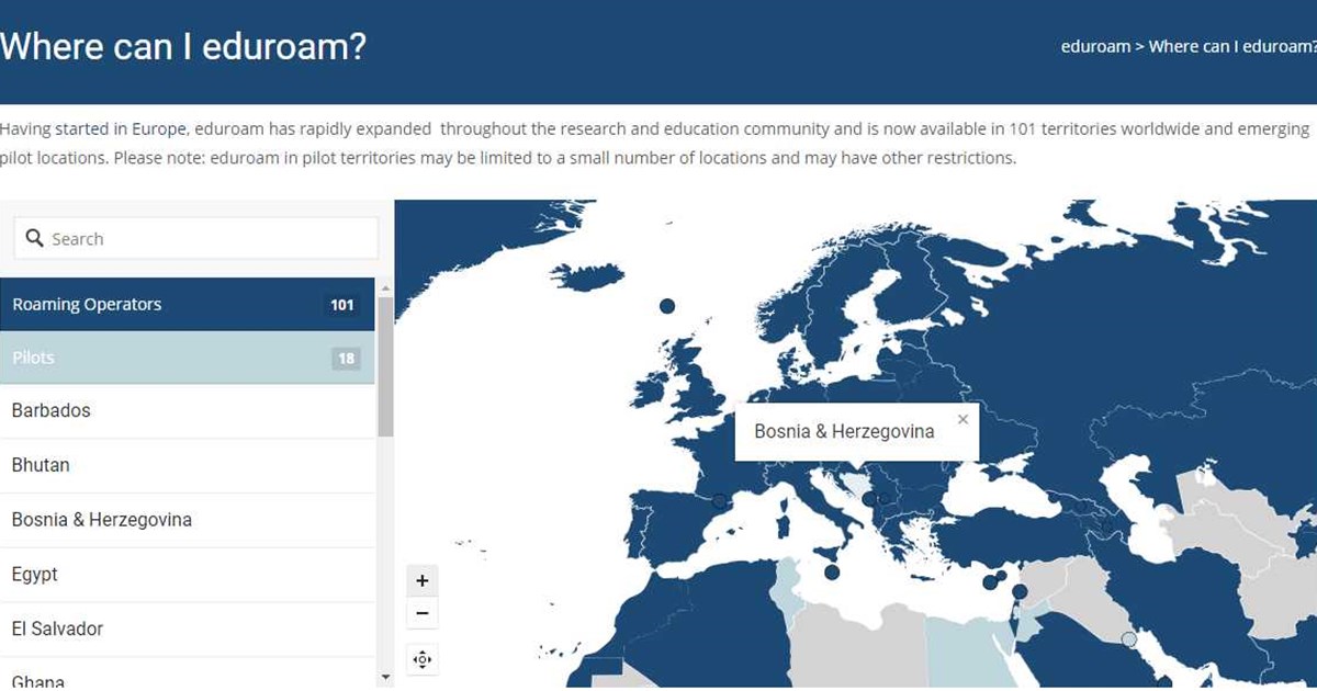 Da li ste znali da naš Univerzitet već tri godine pruža uslugu EDUROAM?